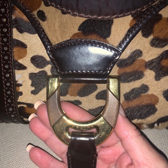 VINTAGE CELINE PONY HAIR LEOPARD PURSE - Picture 10 of 14